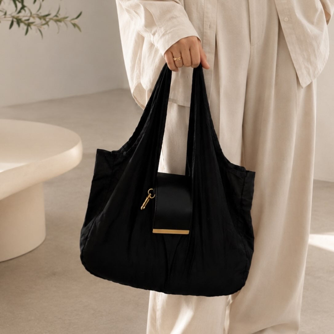 Sac porte-clés pliable noir intense