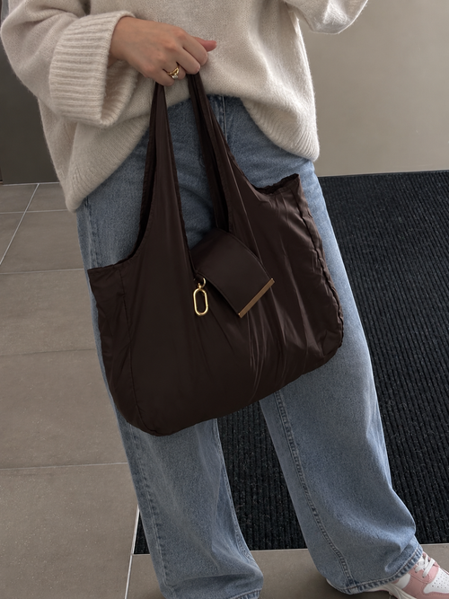 Sac porte-clés pliable moka doux