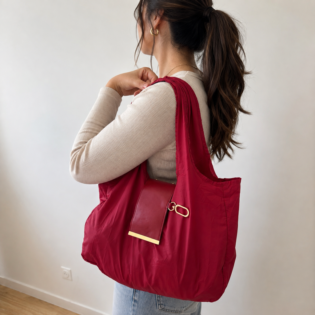 Sac porte-clés pliable rouge passion
