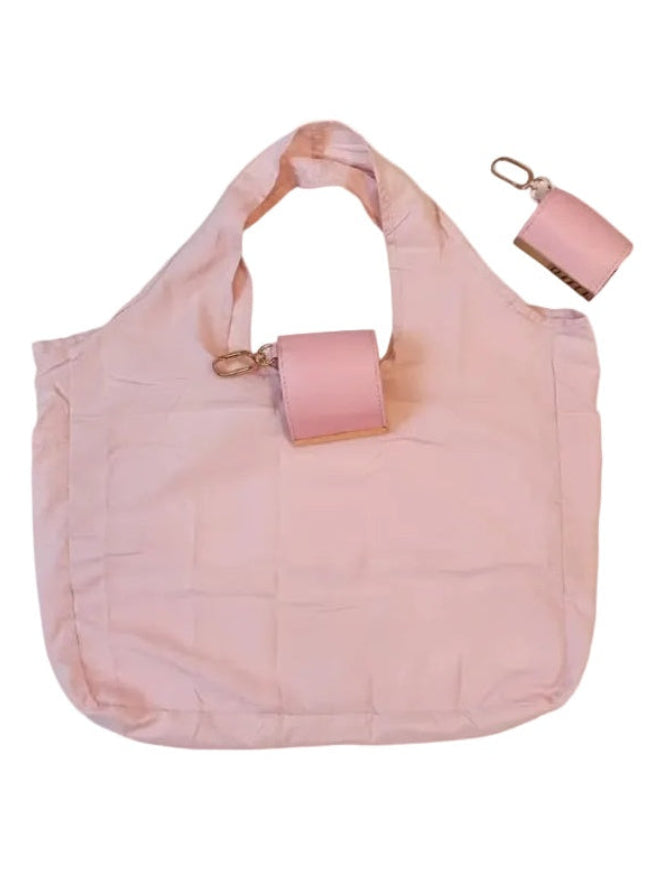 Sac porte-clés pliable rose poudré